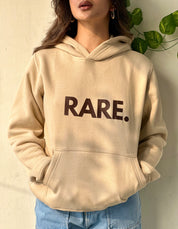 Beige Rare Pure Cotton Hoodie, Unisex