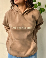 Dark Beige Typography Hoodie, Unisex