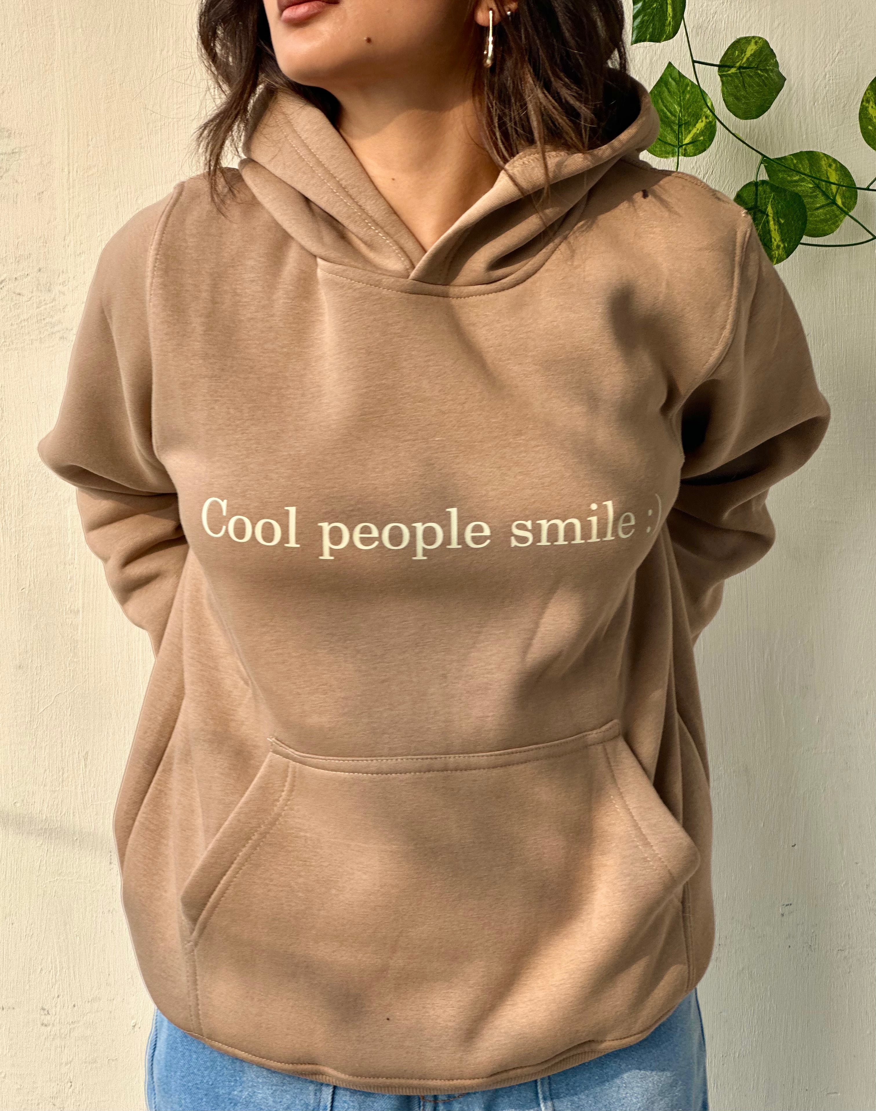 Dark Beige Typography Hoodie, Unisex