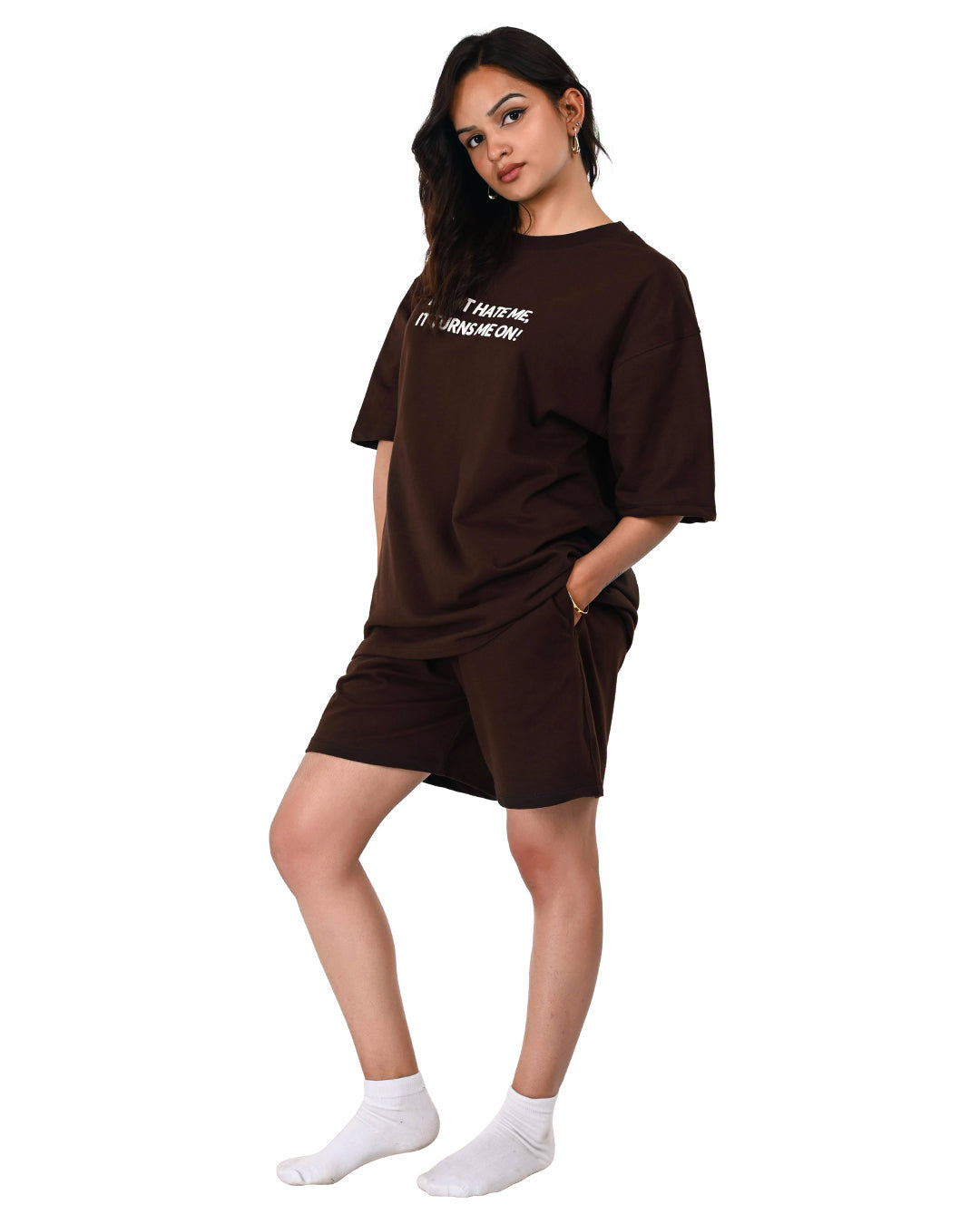 Dark Desire Coord Set, Unisex- Brown