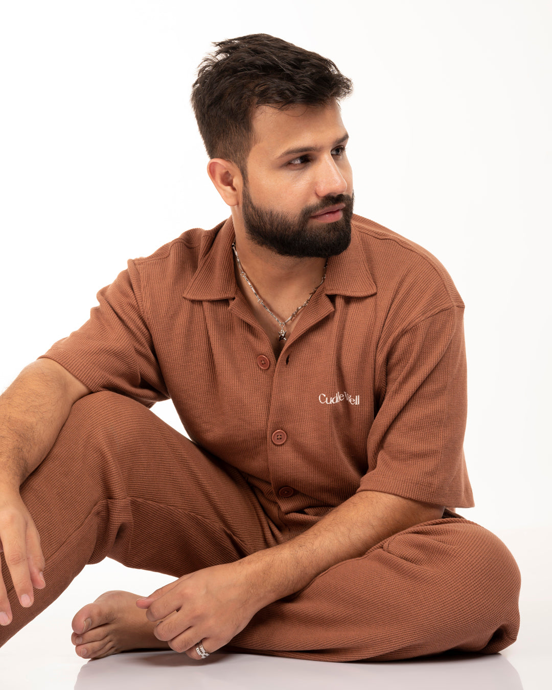 Brown Waffle Coord Set